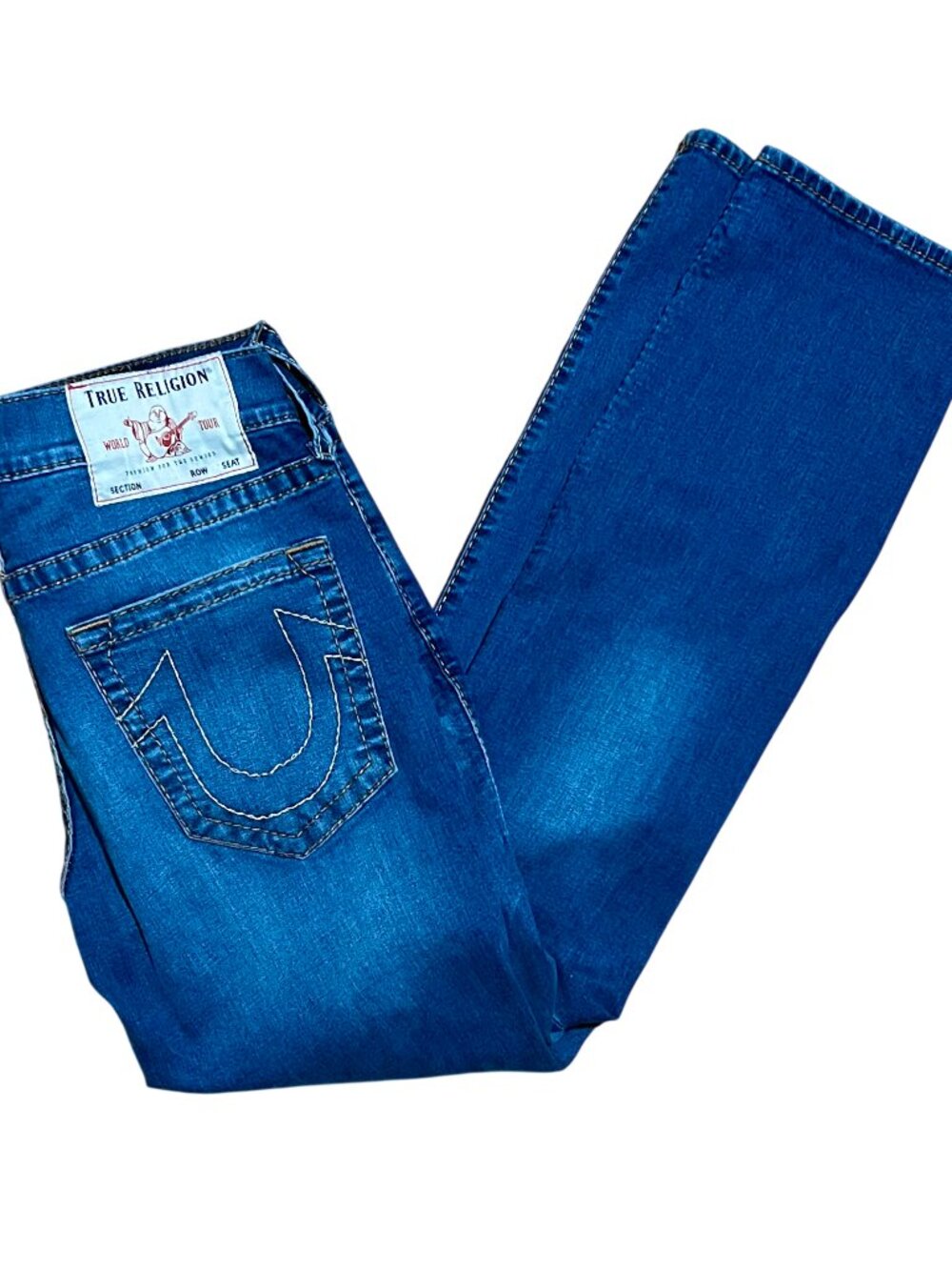 True Religion World Tour Geno Relaxed Slim Flit Distressed Denim Jeans, Men's 32